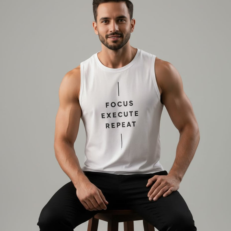 Focus-typo Men's Cotton Tank Tees