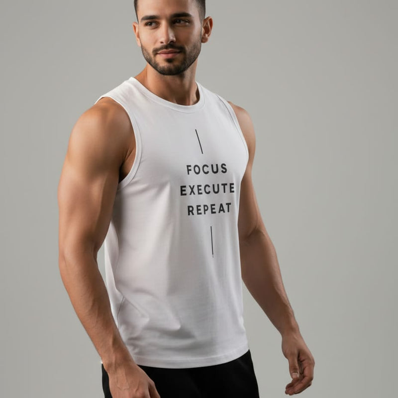 Focus-typo Men's Cotton Tank Tees