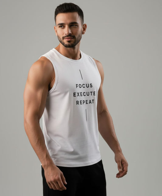 Focus-typo Men's Cotton Tank Tees