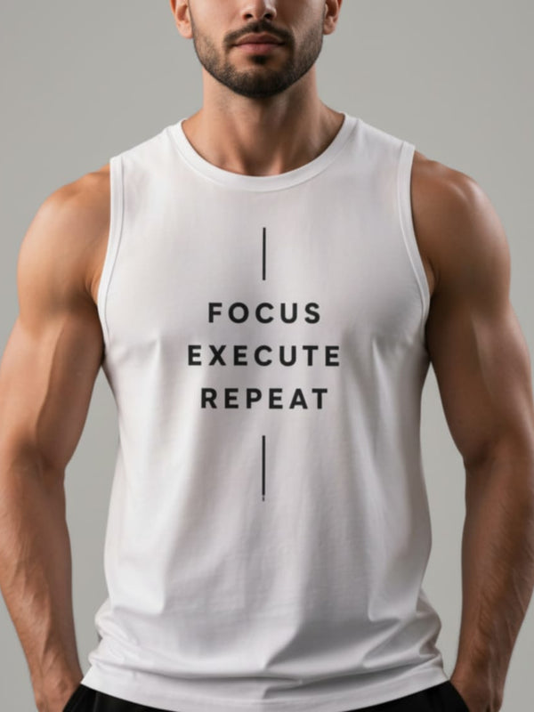 Focus-typo Men's Cotton Tank Tees