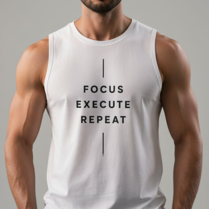 Focus-typo Men's Cotton Tank Tees