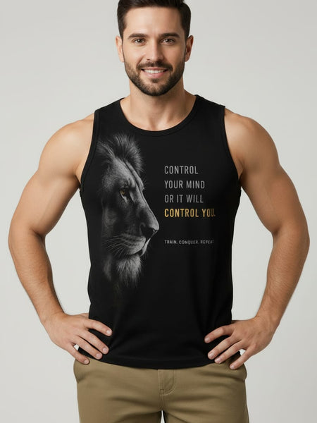 King Black Men's cotton Tank Tees