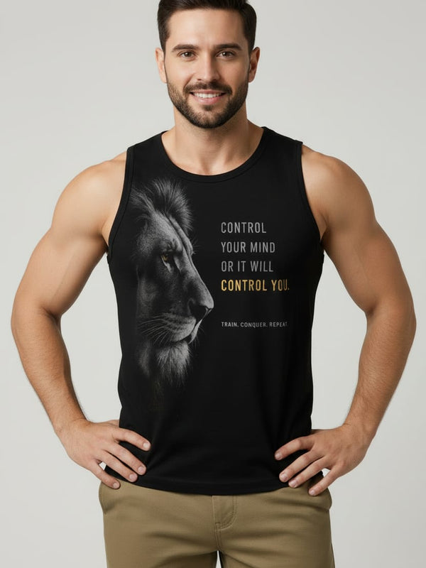 King Black Men's cotton Tank Tees