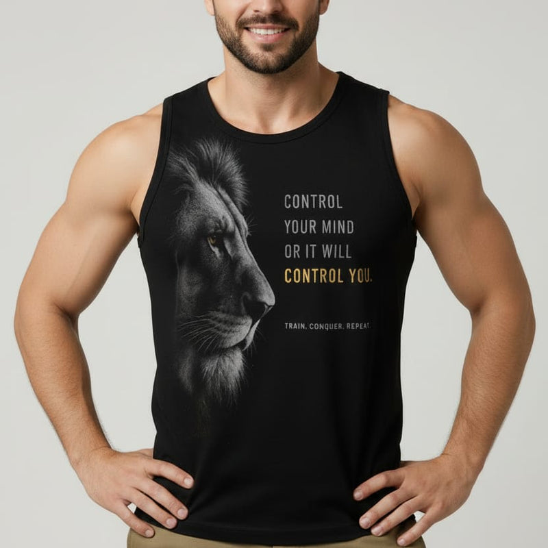 King Black Men's cotton Tank Tees