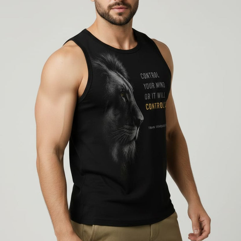 King Black Men's cotton Tank Tees