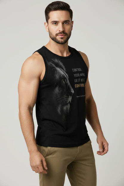 King Black Men's cotton Tank Tees