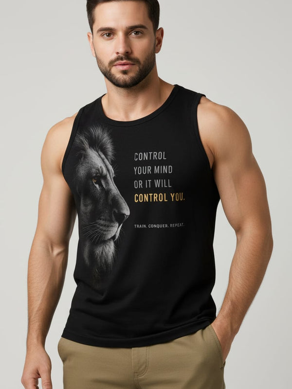 King Black Men's cotton Tank Tees