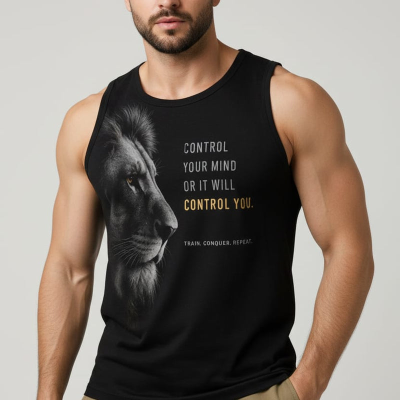 King Black Men's cotton Tank Tees
