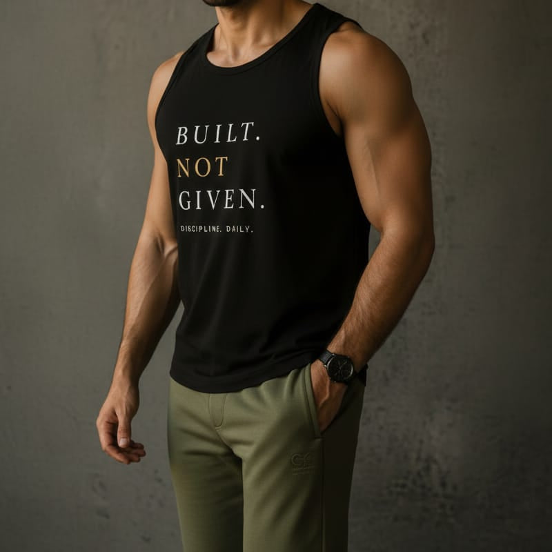Built Men's cotton Tank Tees