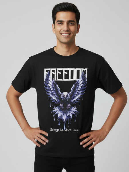 Freedom Men's cotton round neck T-shirt
