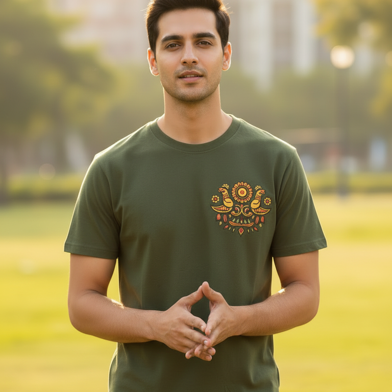 Mor Round Neck 100% Cotton Mens' T-shirt