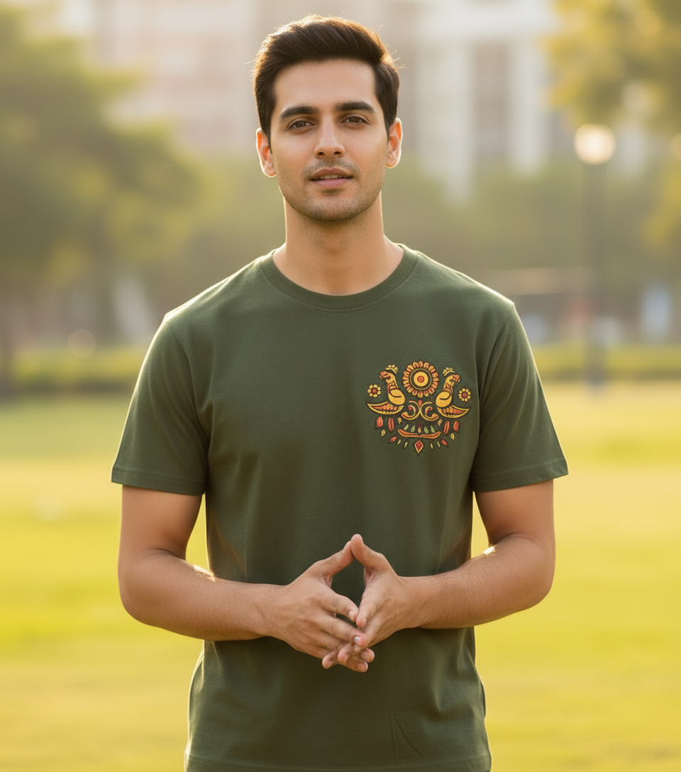 Mor Round Neck 100% Cotton Mens' T-shirt