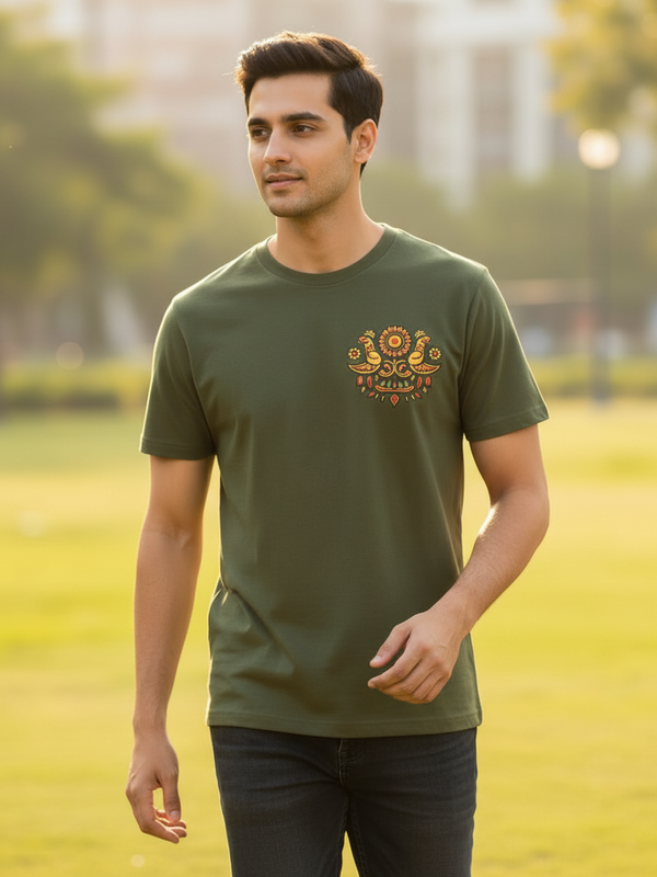 Mor Round Neck 100% Cotton Mens' T-shirt