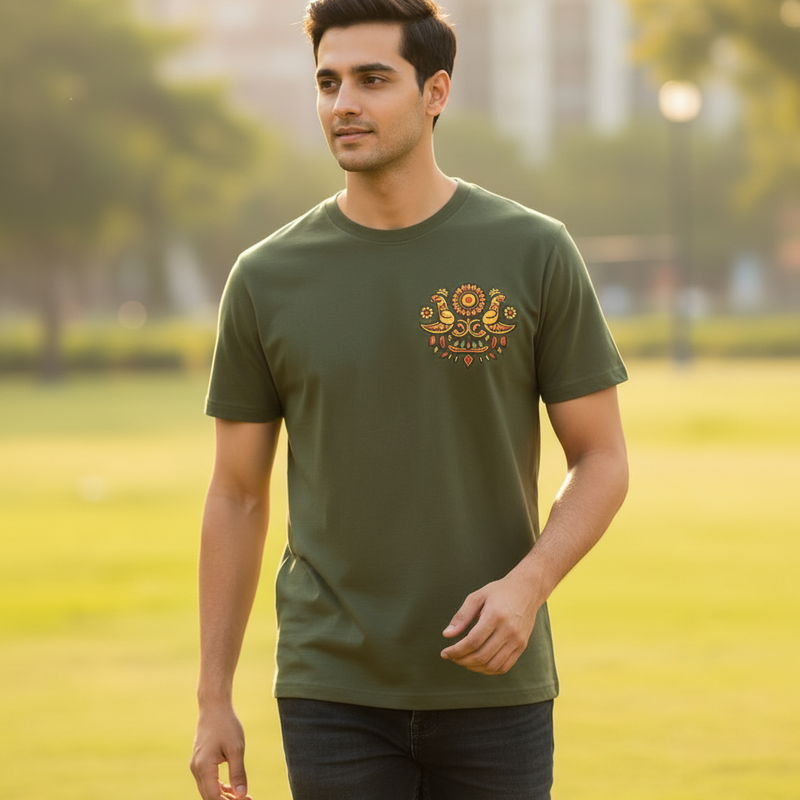 Mor Round Neck 100% Cotton Mens' T-shirt