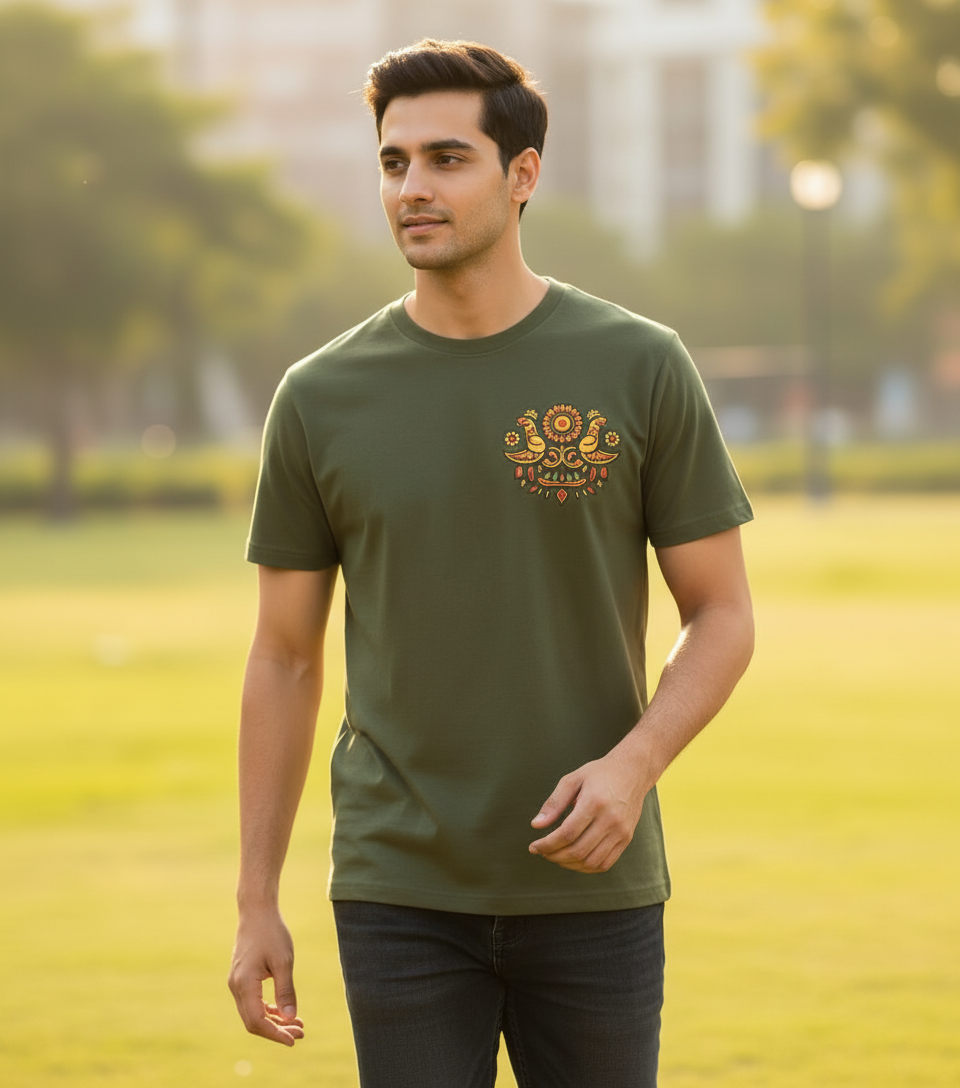 Mor Round Neck 100% Cotton Mens' T-shirt