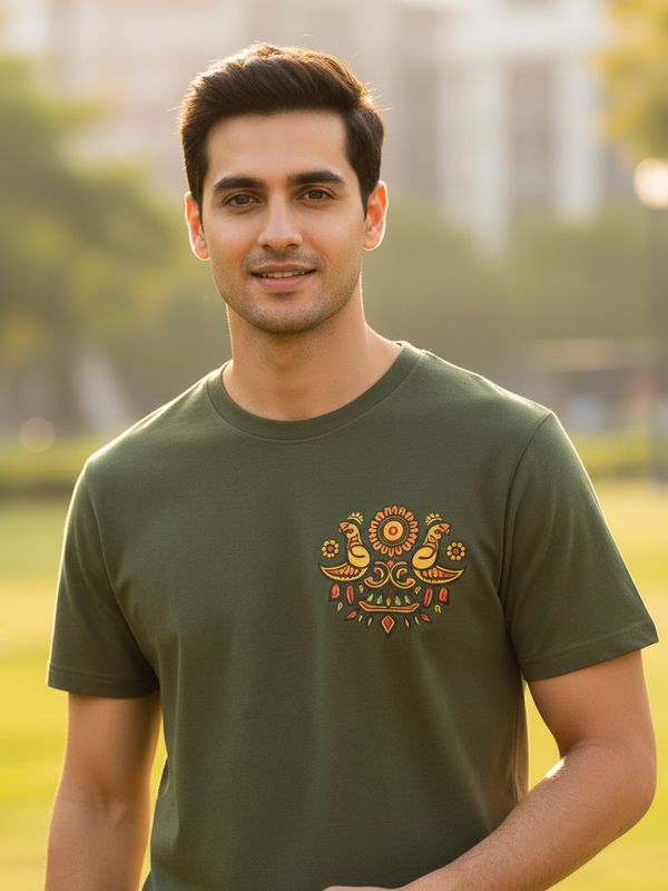 Mor Round Neck 100% Cotton Mens' T-shirt