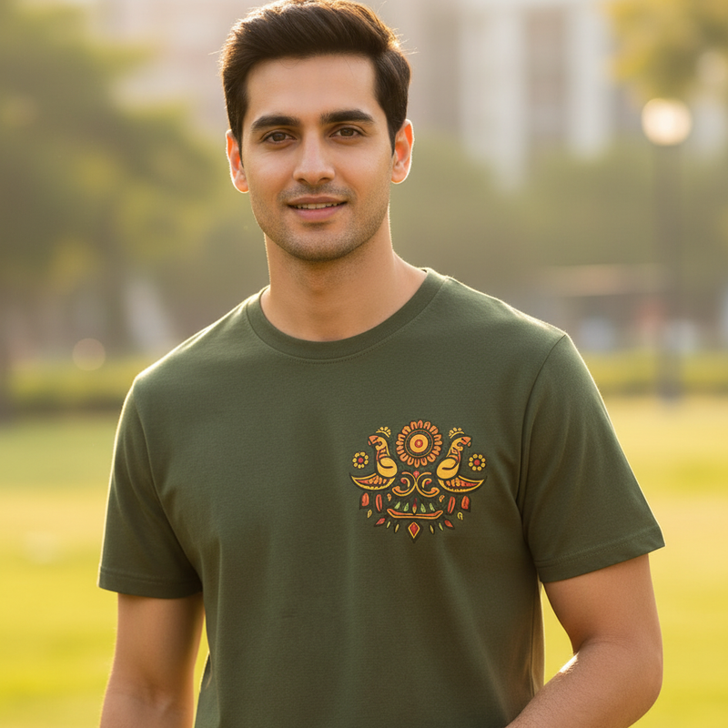 Mor Round Neck 100% Cotton Mens' T-shirt