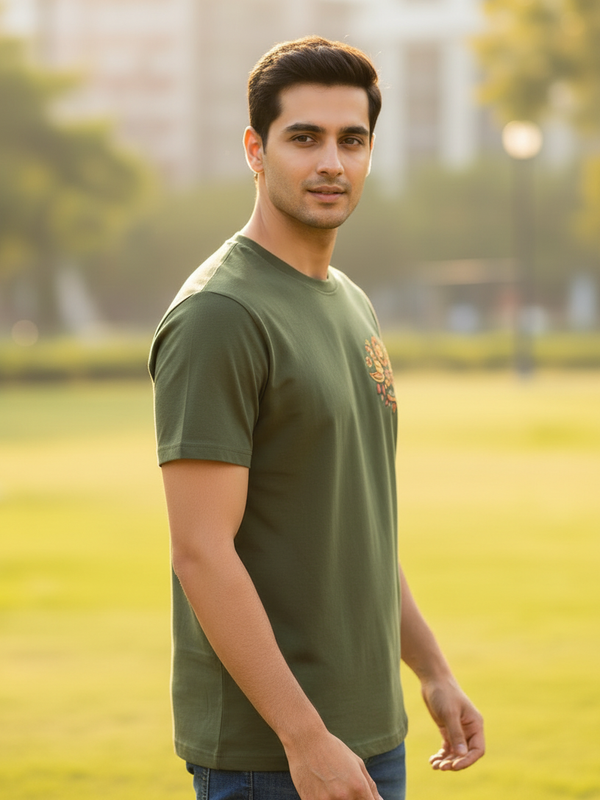 Mor Round Neck 100% Cotton Mens' T-shirt