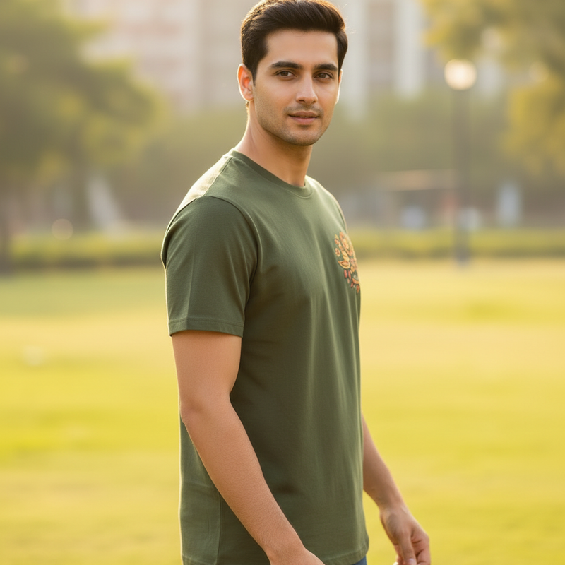 Mor Round Neck 100% Cotton Mens' T-shirt